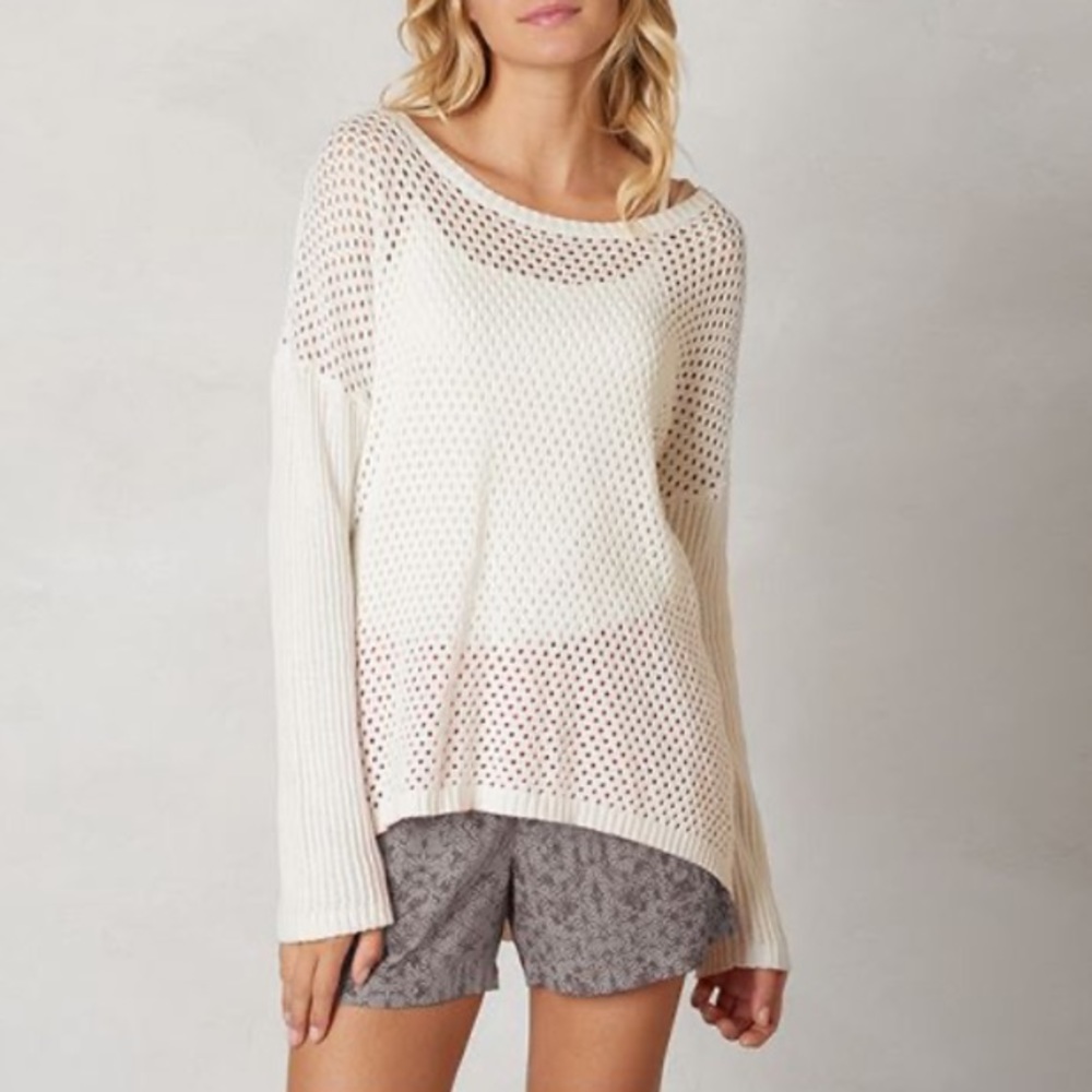PrAna Large Parker Organic cotton Open Knit Sweater